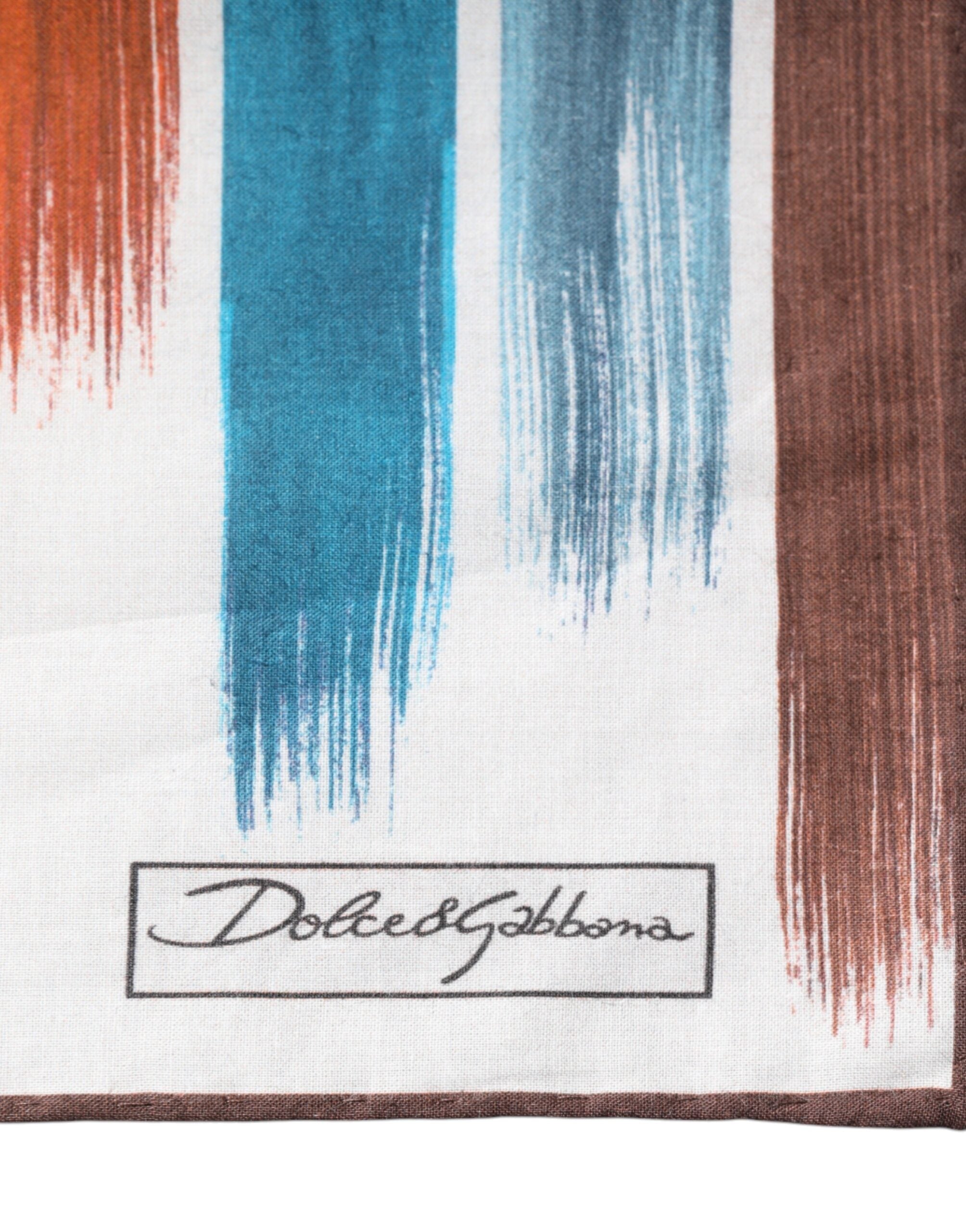 Dolce & Gabbana Multicolor Stripes Cotton Square Foulard Scarf -   -  Dolce & Gabbana. Dolce & Gabbana Multicolor Stripes Cotton Square Foulard Scarf -   -  Dolce & Gabbana.