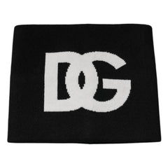 Dolce & Gabbana Black Cashmere DG Logo Square Handkerchief Scarf -   -  Dolce & Gabbana.