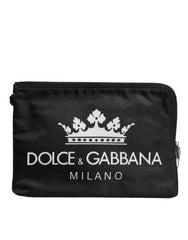 Dolce & Gabbana Black DG Milano Print Nylon Pouch Clutch Bag -   -  Dolce & Gabbana.