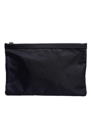 Dolce & Gabbana Blue DG Logo Patch Embellished Pouch Clutch Bag -   -  Dolce & Gabbana.