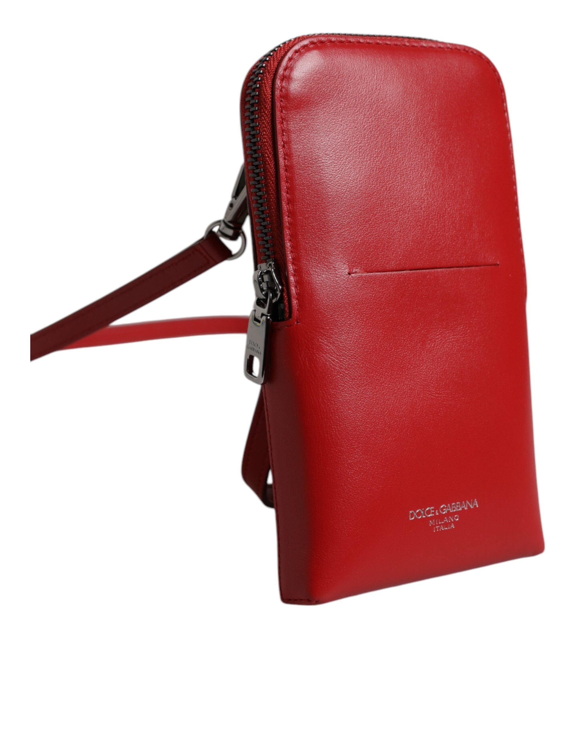 Dolce & Gabbana Red Leather Purse Phone Sling Crossbody Neck Strap Bag -   -  Dolce & Gabbana. Dolce & Gabbana Red Leather Purse Phone Sling Crossbody Neck Strap Bag -   -  Dolce & Gabbana.