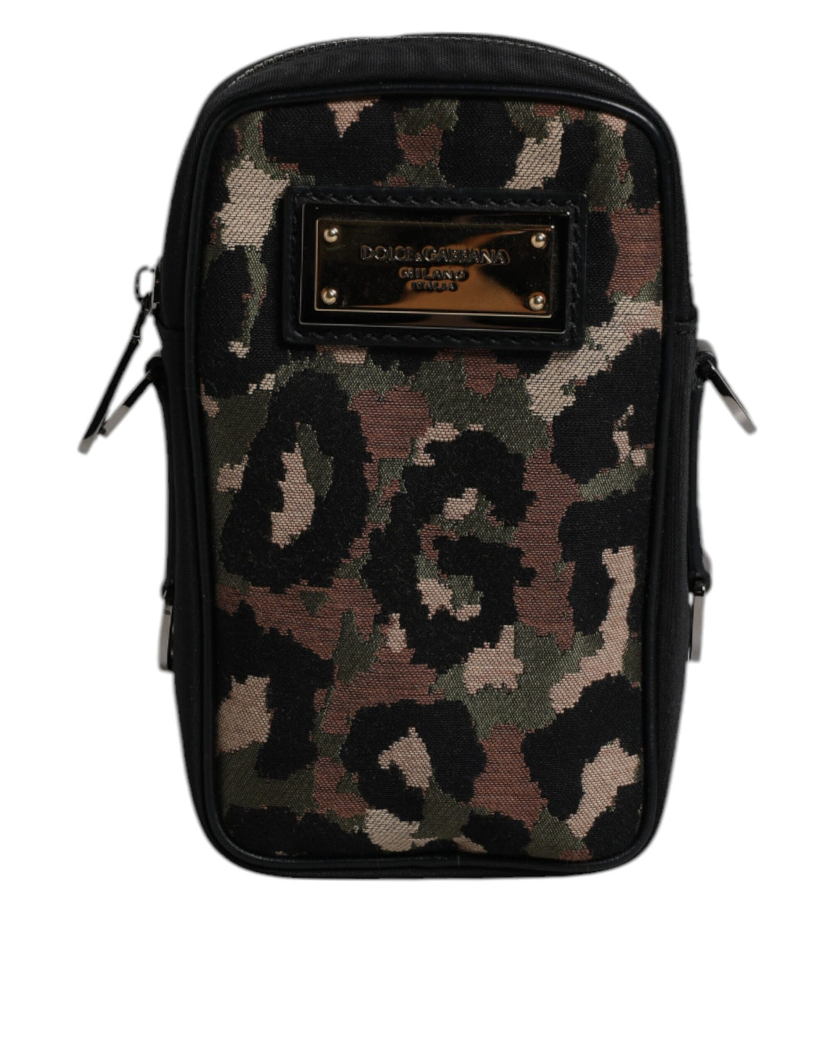 Dolce & Gabbana Multicolor Leopard Jacquard Logo Plaque Neck Strap Bag -   -  Dolce & Gabbana.