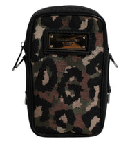 Dolce & Gabbana Multicolor Leopard Jacquard Logo Plaque Neck Strap Bag -   -  Dolce & Gabbana.