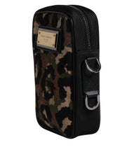 Dolce & Gabbana Multicolor Leopard Jacquard Logo Plaque Neck Strap Bag -   -  Dolce & Gabbana.