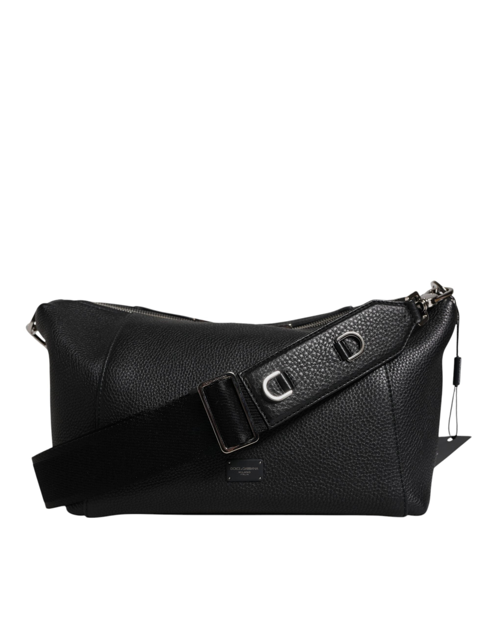 Dolce & Gabbana Black Leather Logo Plaque Shoulder Crossbody Bag -   -  Dolce & Gabbana. Dolce & Gabbana Black Leather Logo Plaque Shoulder Crossbody Bag -   -  Dolce & Gabbana.