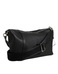 Dolce & Gabbana Black Leather Logo Plaque Shoulder Crossbody Bag -   -  Dolce & Gabbana.
