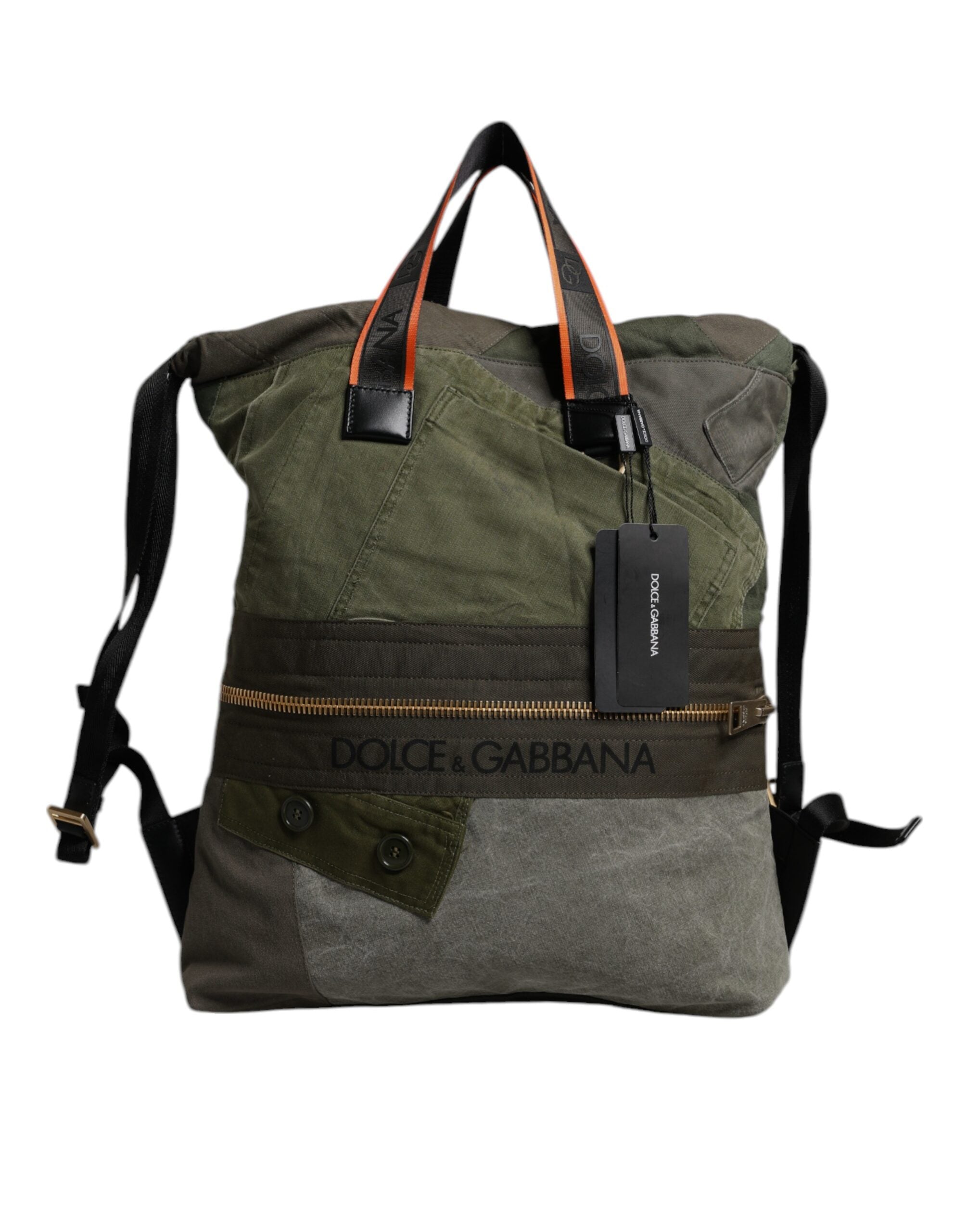 Dolce & Gabbana Military Green Patchwork Rucksack Backpack Bag -   -  Dolce & Gabbana.