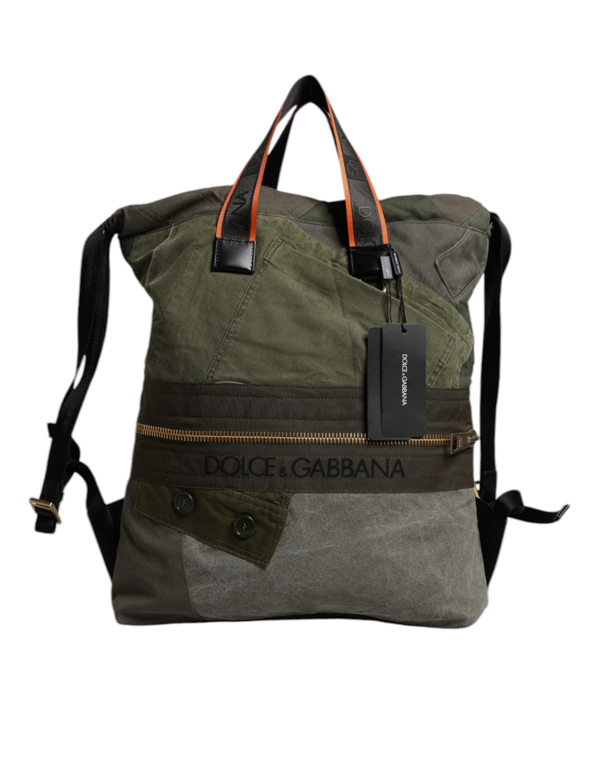 Dolce & Gabbana Military Green Patchwork Rucksack Backpack Bag -   -  Dolce & Gabbana.