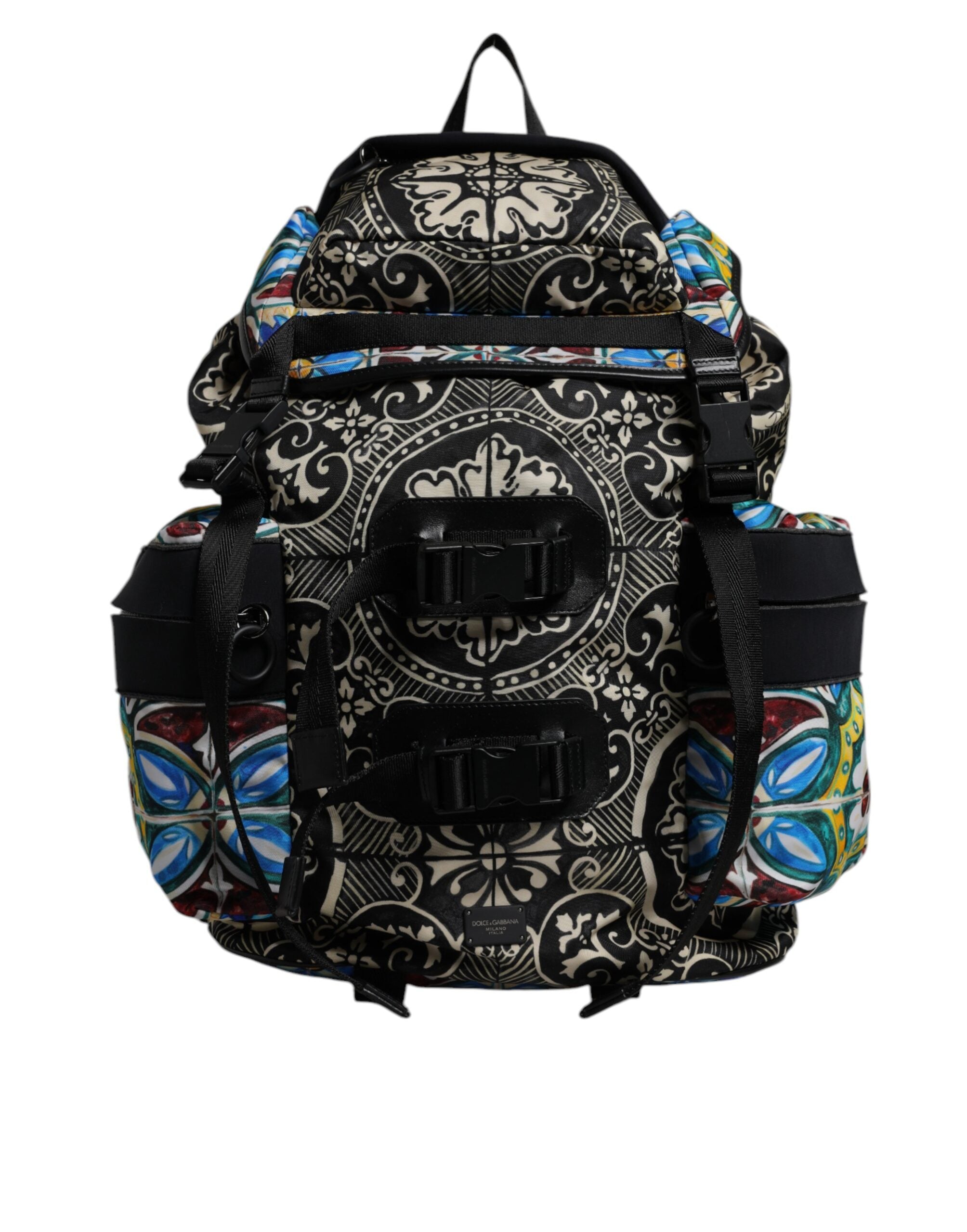Dolce & Gabbana Multicolor Maiolica Print Nylon Backpack Bag -   -  Dolce & Gabbana.