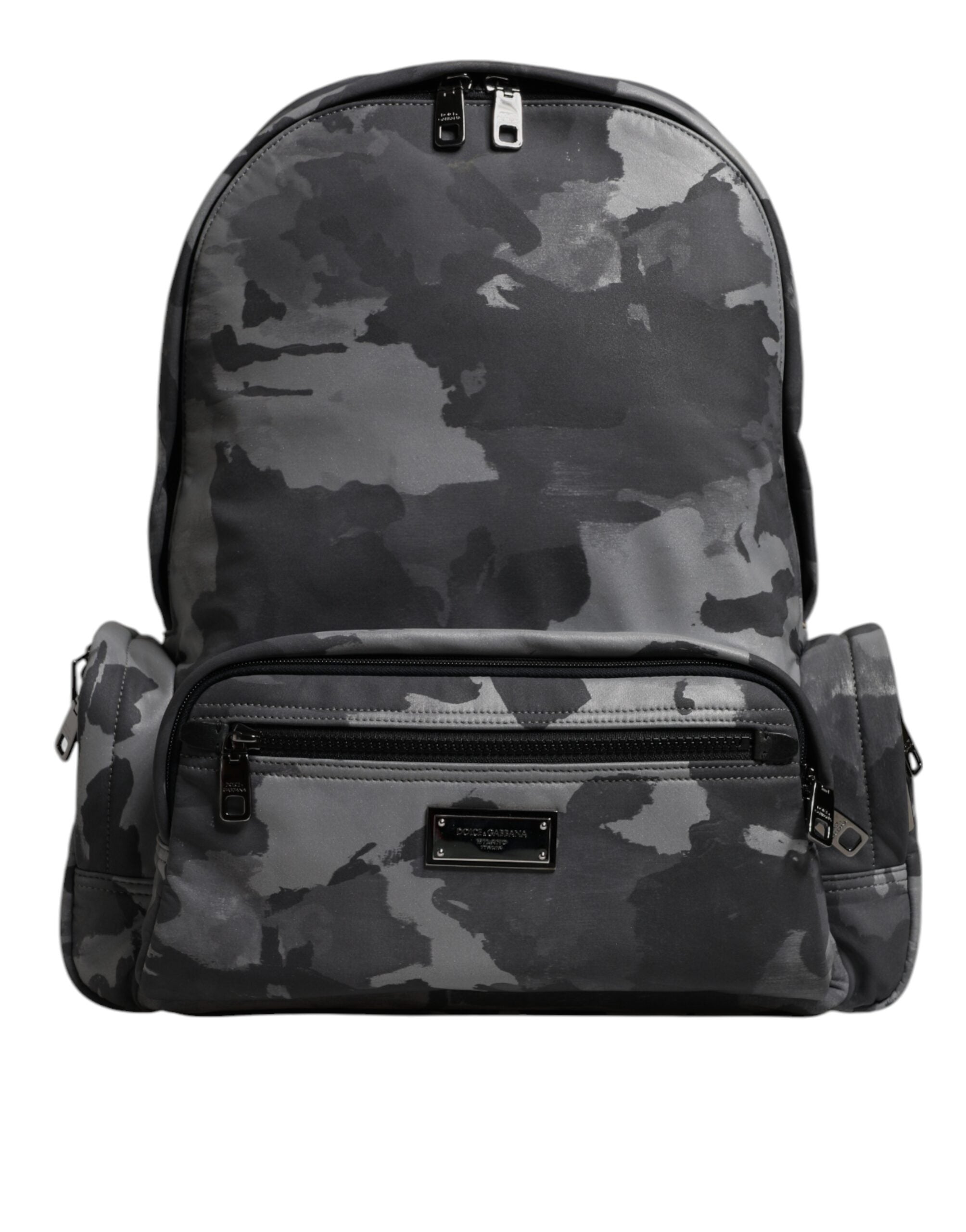 Dolce & Gabbana Gray Cotton Camouflage Logo Plaque Backpack Bag -   -  Dolce & Gabbana. Dolce & Gabbana Gray Cotton Camouflage Logo Plaque Backpack Bag -   -  Dolce & Gabbana.