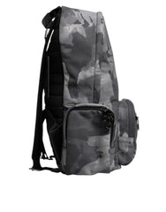 Dolce & Gabbana Gray Cotton Camouflage Logo Plaque Backpack Bag -   -  Dolce & Gabbana.