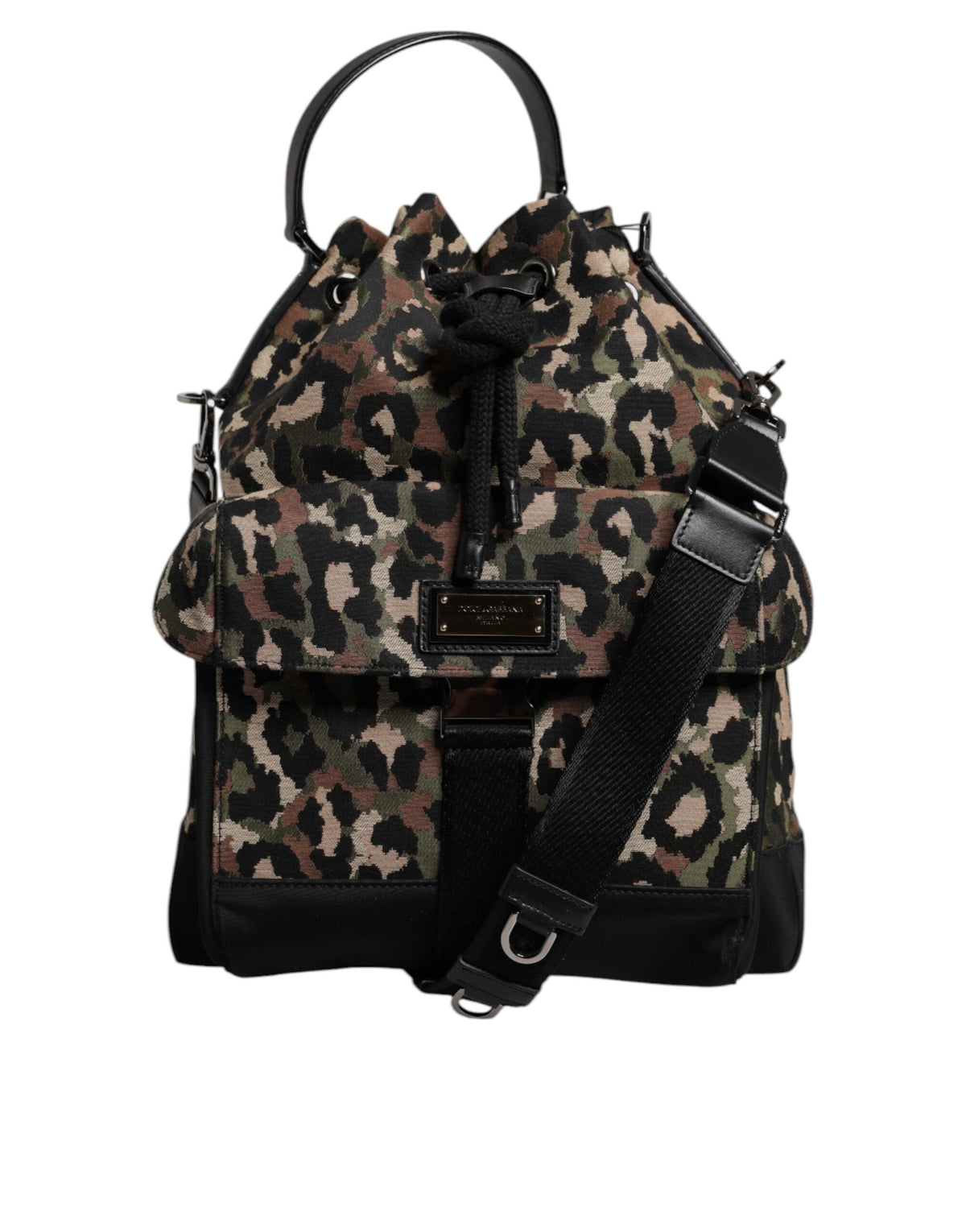 Dolce & Gabbana Multicolor Leopard Cotton Shoulder Bucket Bag -   -  Dolce & Gabbana.