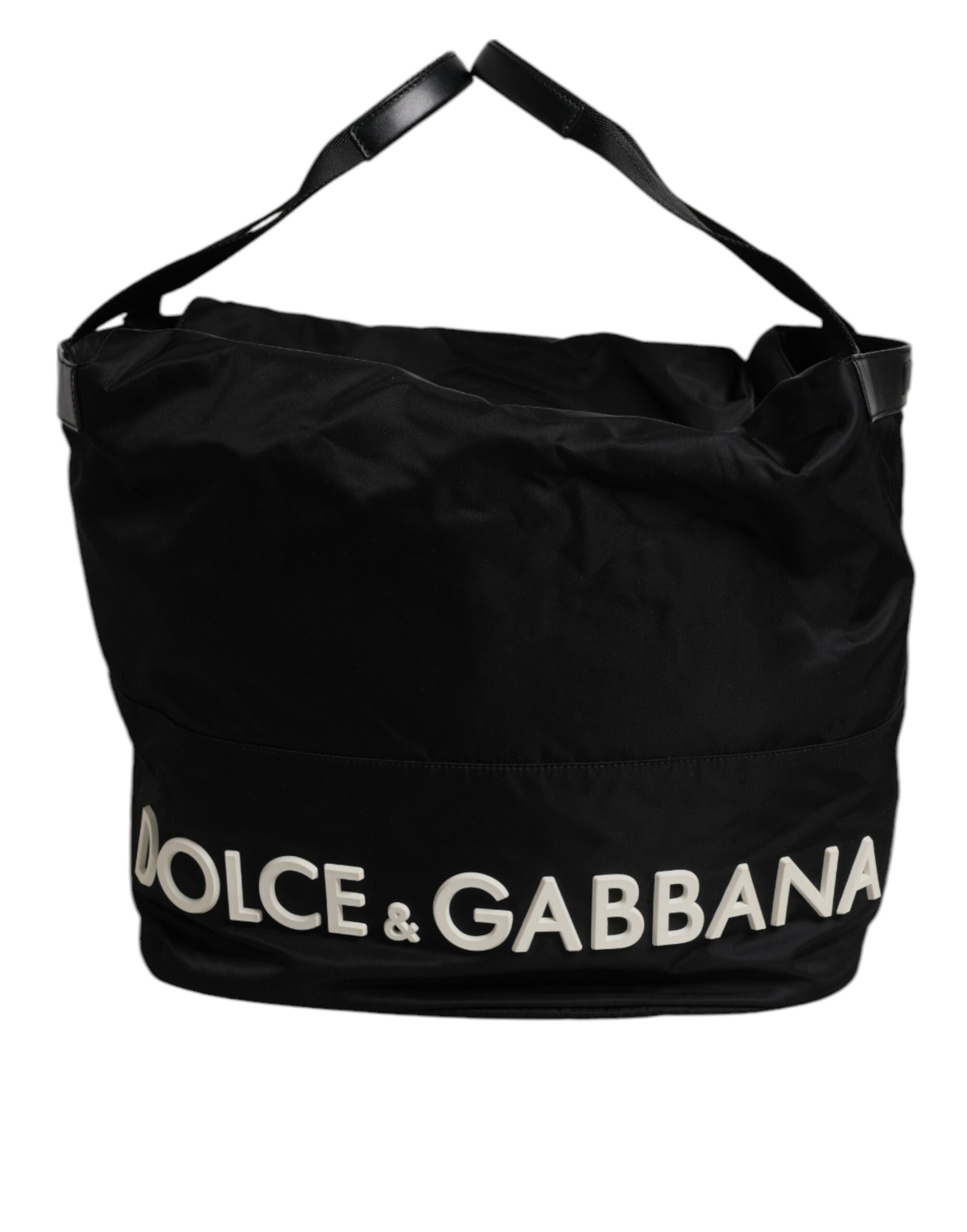 Dolce & Gabbana Black Nylon White Iconic Logo Shoulder Bucket Bag -   -  Dolce & Gabbana. Dolce & Gabbana Black Nylon White Iconic Logo Shoulder Bucket Bag -   -  Dolce & Gabbana.