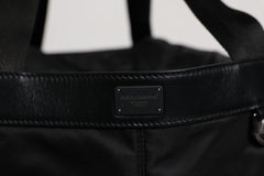 Dolce & Gabbana Black Nylon White Iconic Logo Shoulder Bucket Bag -   -  Dolce & Gabbana.