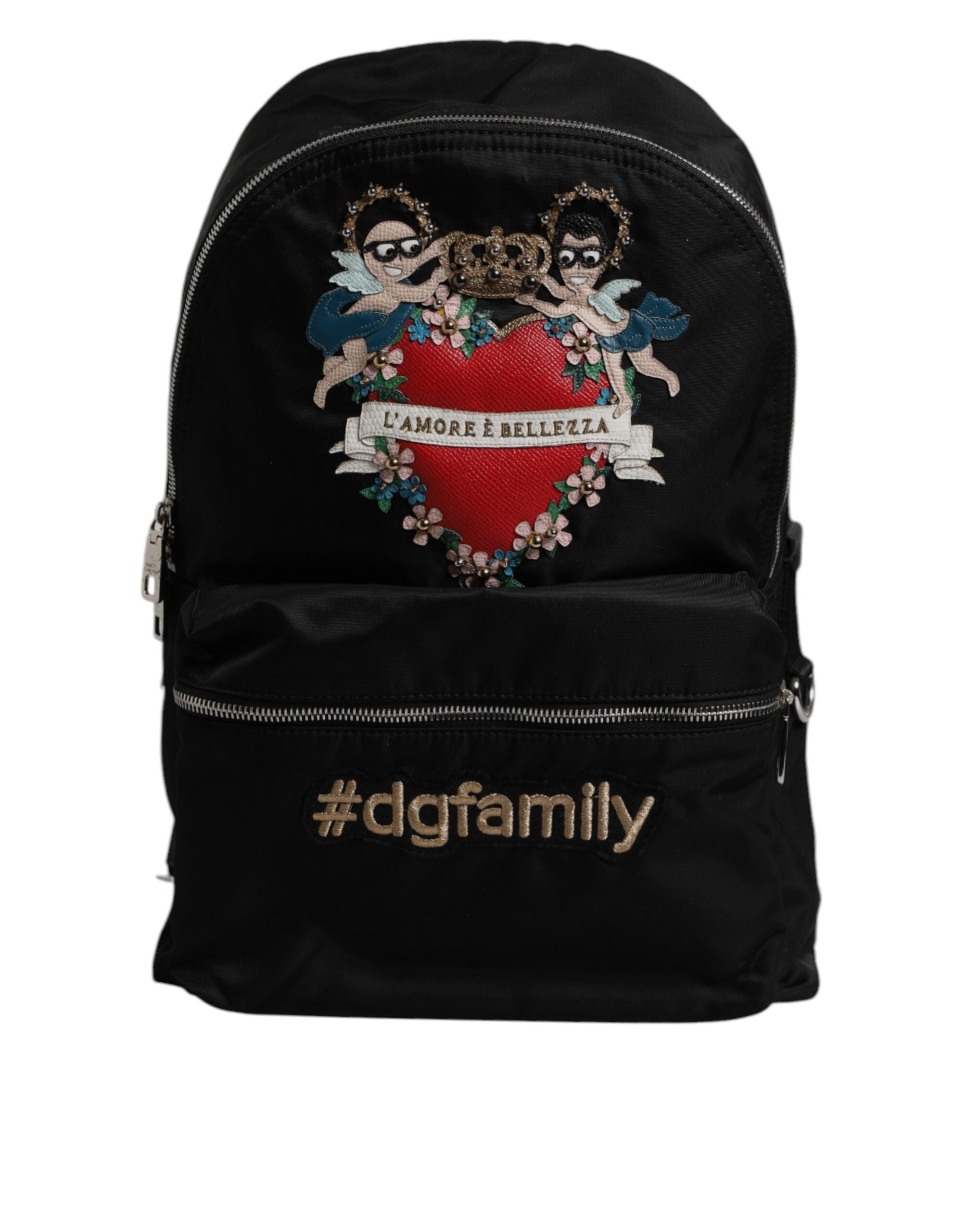 Dolce & Gabbana Black Nylon #DGFAMILY Embellished Backpack VULCANO Bag -   -  Dolce & Gabbana. Dolce & Gabbana Black Nylon #DGFAMILY Embellished Backpack VULCANO Bag -   -  Dolce & Gabbana.