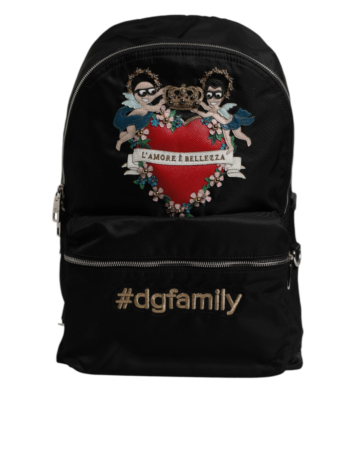 Dolce & Gabbana Black Nylon #DGFAMILY Embellished Backpack VULCANO Bag -   -  Dolce & Gabbana.