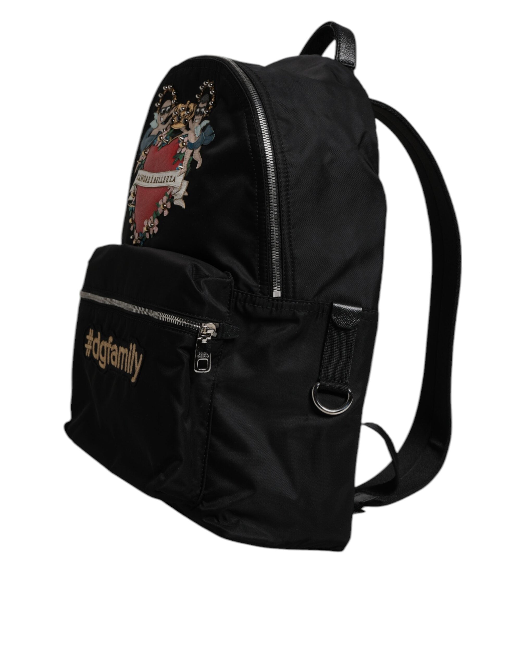 Dolce & Gabbana Black Nylon #DGFAMILY Embellished Backpack VULCANO Bag -   -  Dolce & Gabbana. Dolce & Gabbana Black Nylon #DGFAMILY Embellished Backpack VULCANO Bag -   -  Dolce & Gabbana.
