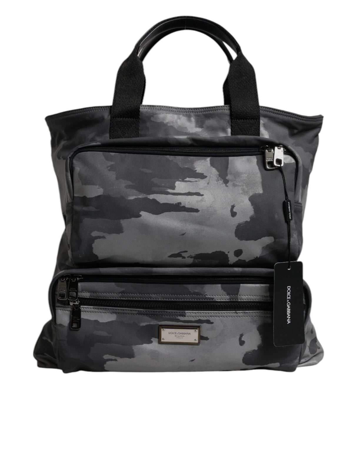 Dolce & Gabbana Black Camouflage Shoulder Strap Logo Plaque Bag -   -  Dolce & Gabbana.