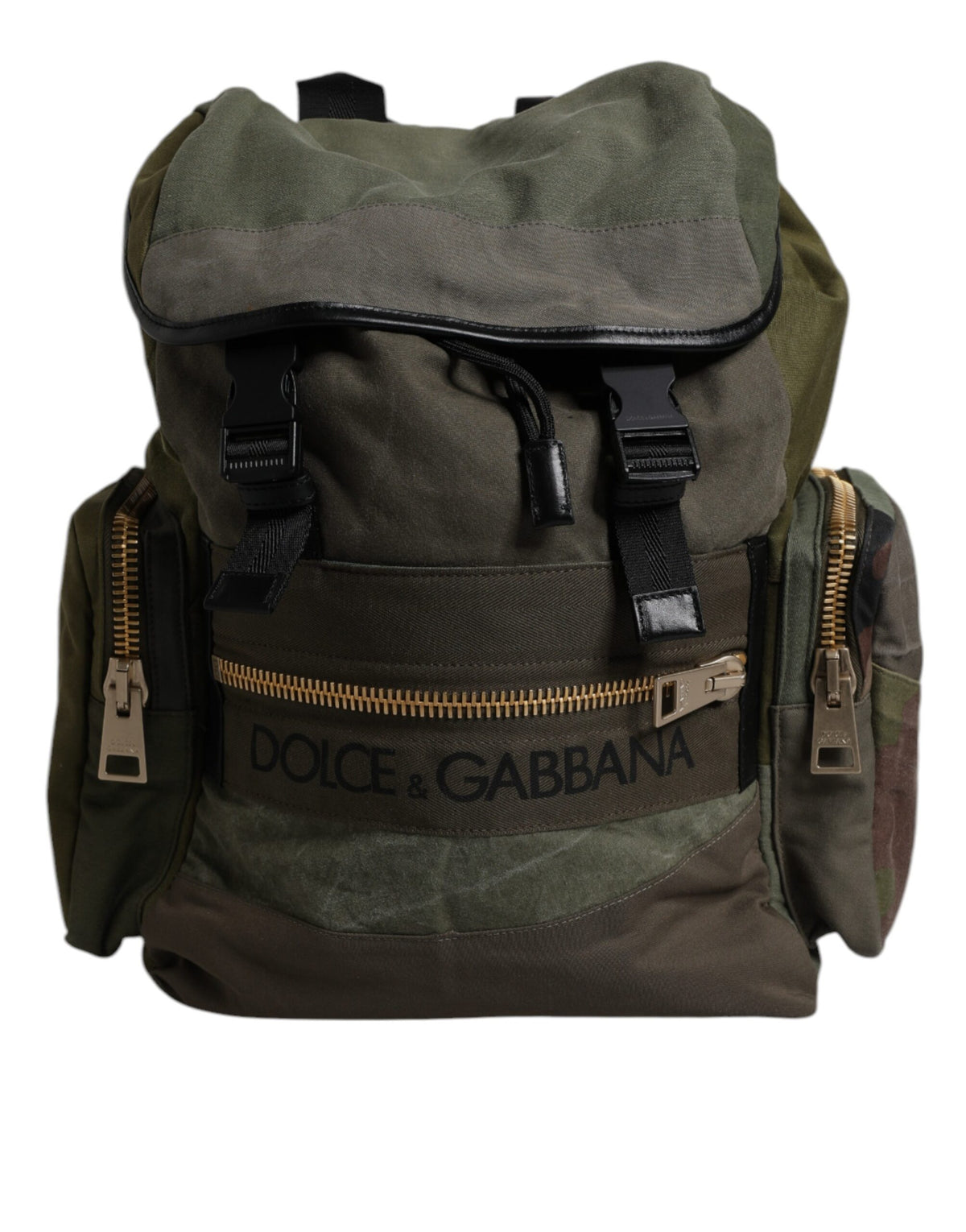 Dolce & Gabbana Military Green Patchwork School Backpack Bag -   -  Dolce & Gabbana.