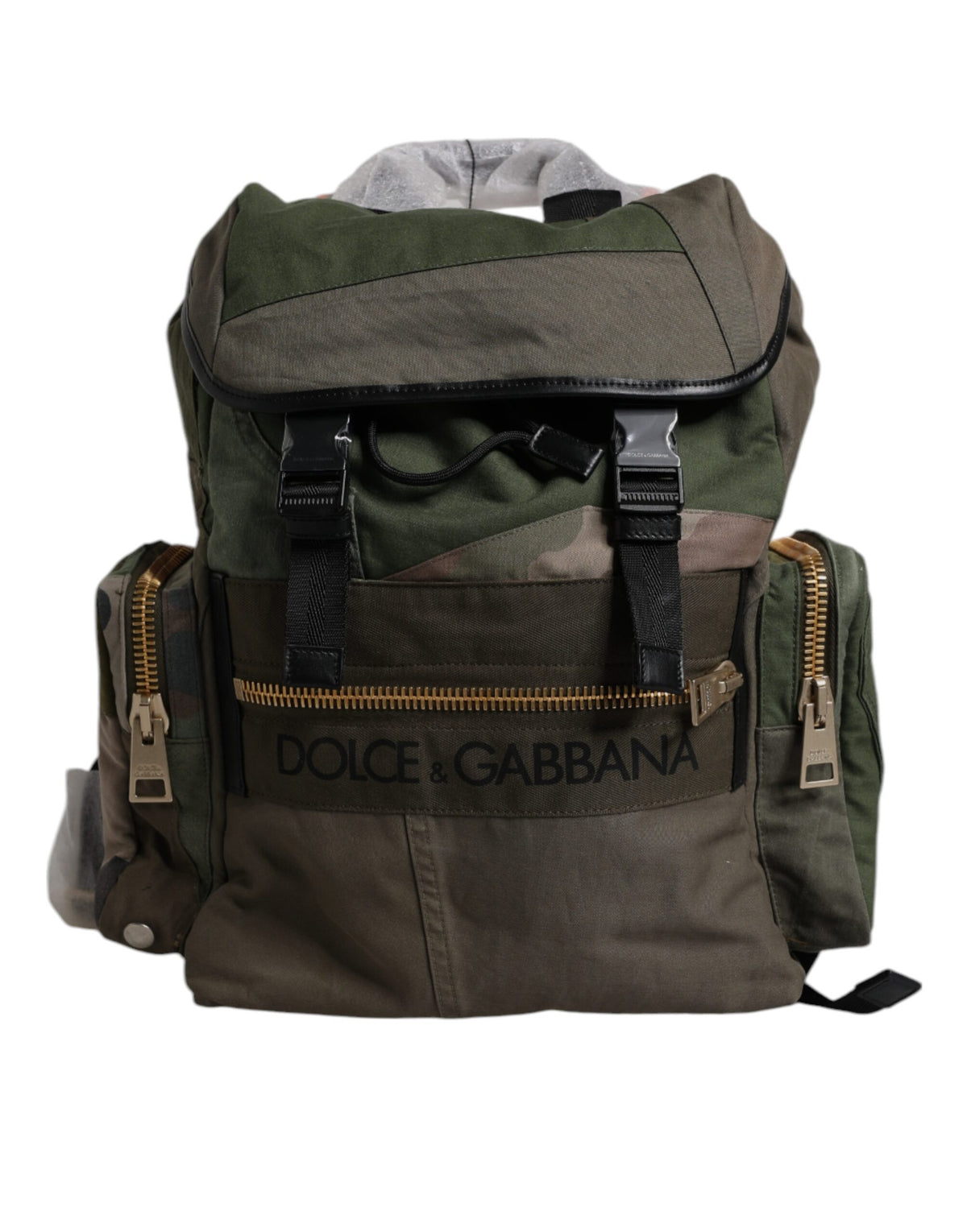 Dolce & Gabbana Military Green Patchwork Travel Backpack Bag -   -  Dolce & Gabbana.
