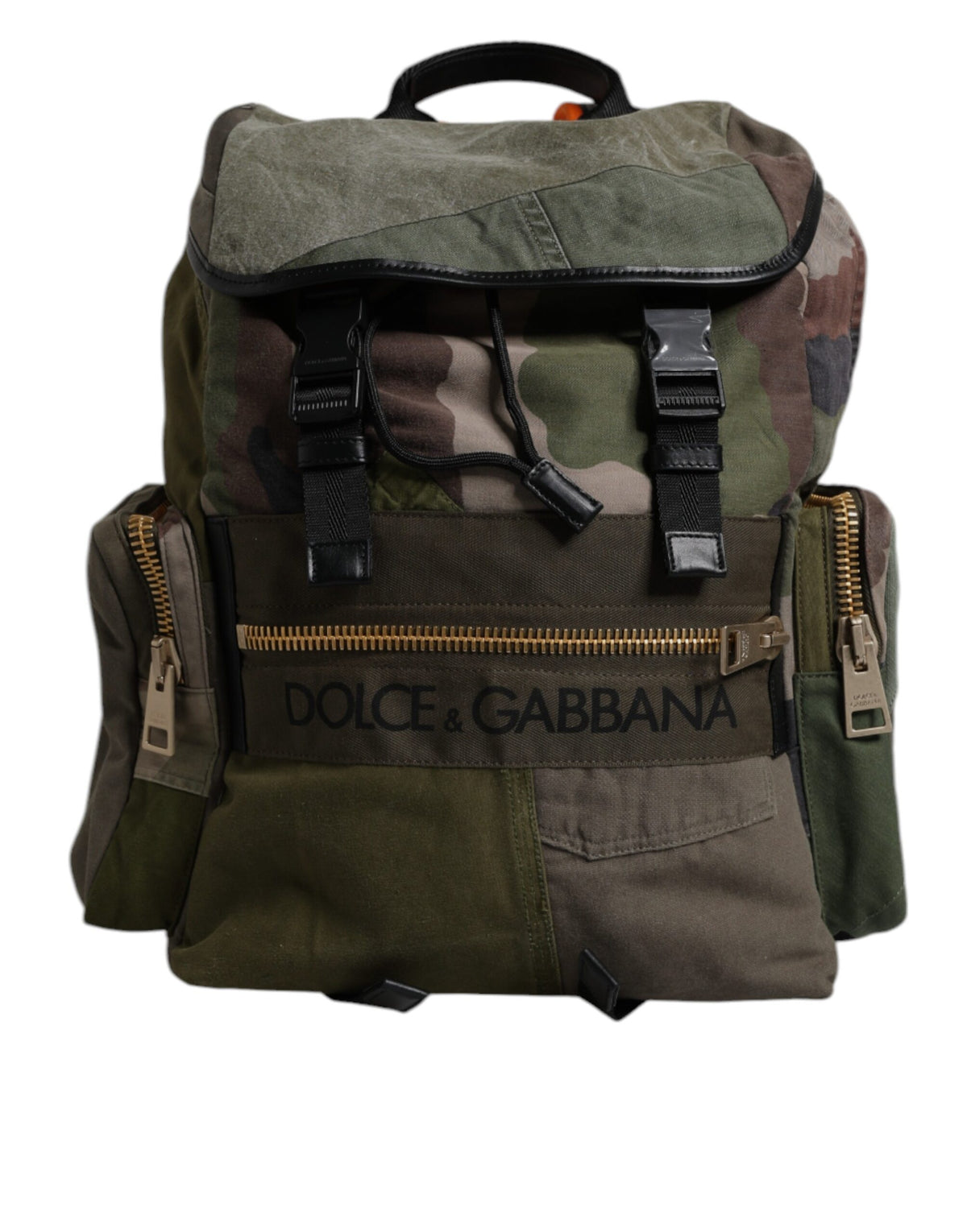 Dolce & Gabbana Military Green Patchwork School Backpack Bag -   -  Dolce & Gabbana.