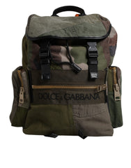 Dolce & Gabbana Military Green Patchwork School Backpack Bag -   -  Dolce & Gabbana.