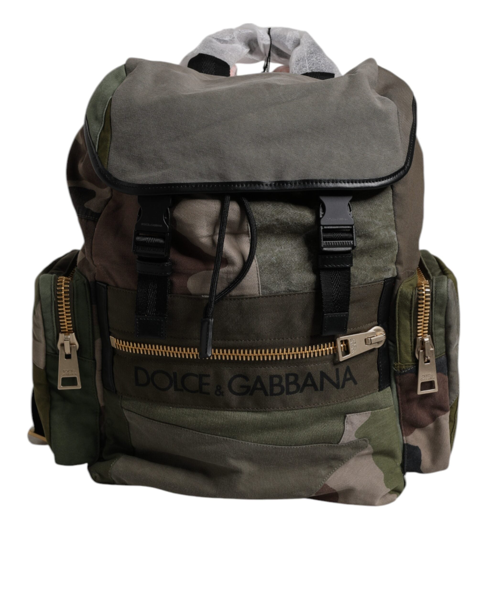 Dolce & Gabbana Military Green Patchwork School Backpack Bag -   -  Dolce & Gabbana.