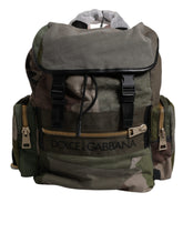 Dolce & Gabbana Military Green Patchwork School Backpack Bag -   -  Dolce & Gabbana.