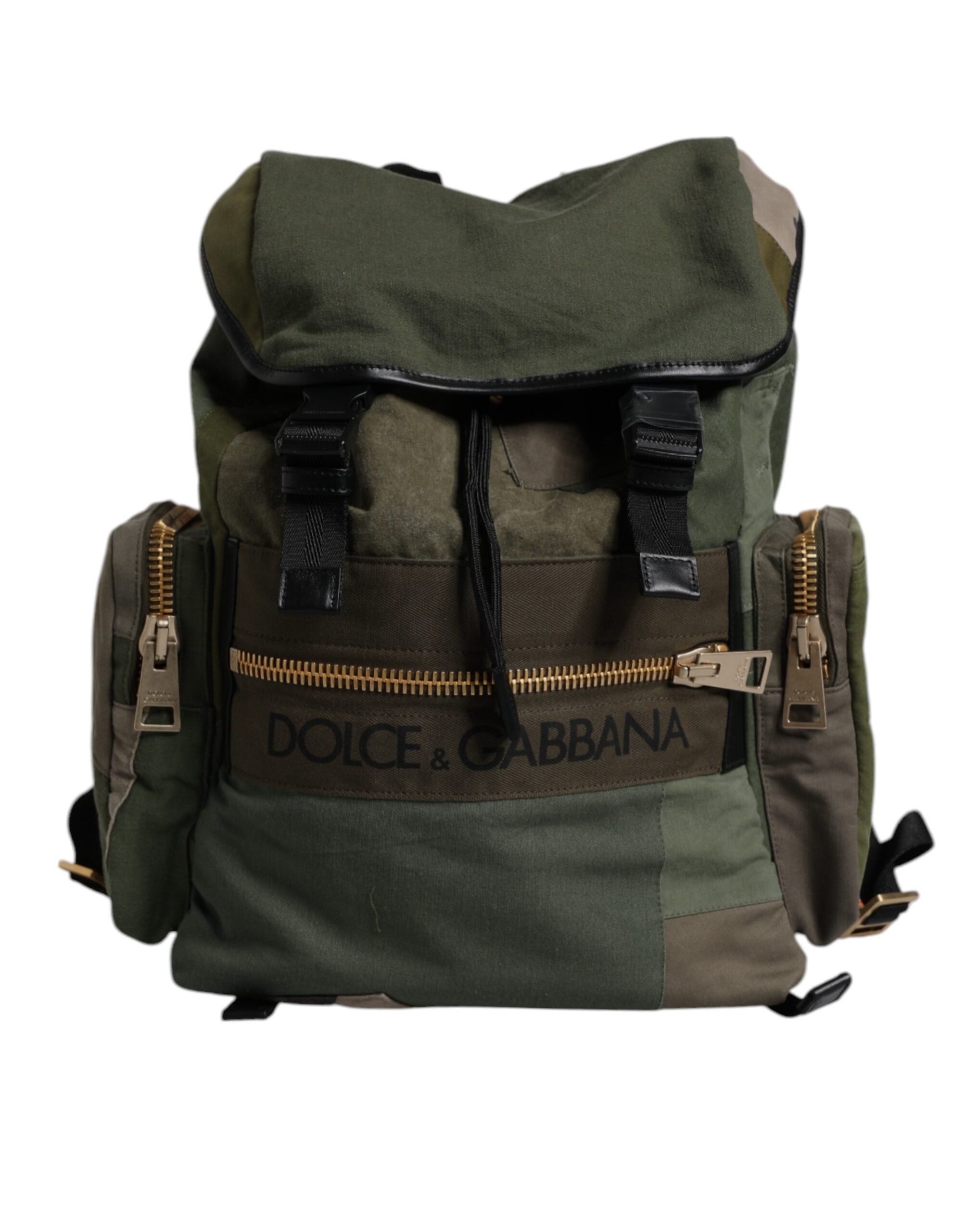 Dolce & Gabbana Military Green Patchwork School Backpack Bag -   -  Dolce & Gabbana.