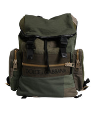 Dolce & Gabbana Military Green Patchwork School Backpack Bag -   -  Dolce & Gabbana.