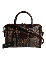 Dolce & Gabbana Brown Leopard Leather Shoulder Strap Duffle Bag -   -  Dolce & Gabbana.