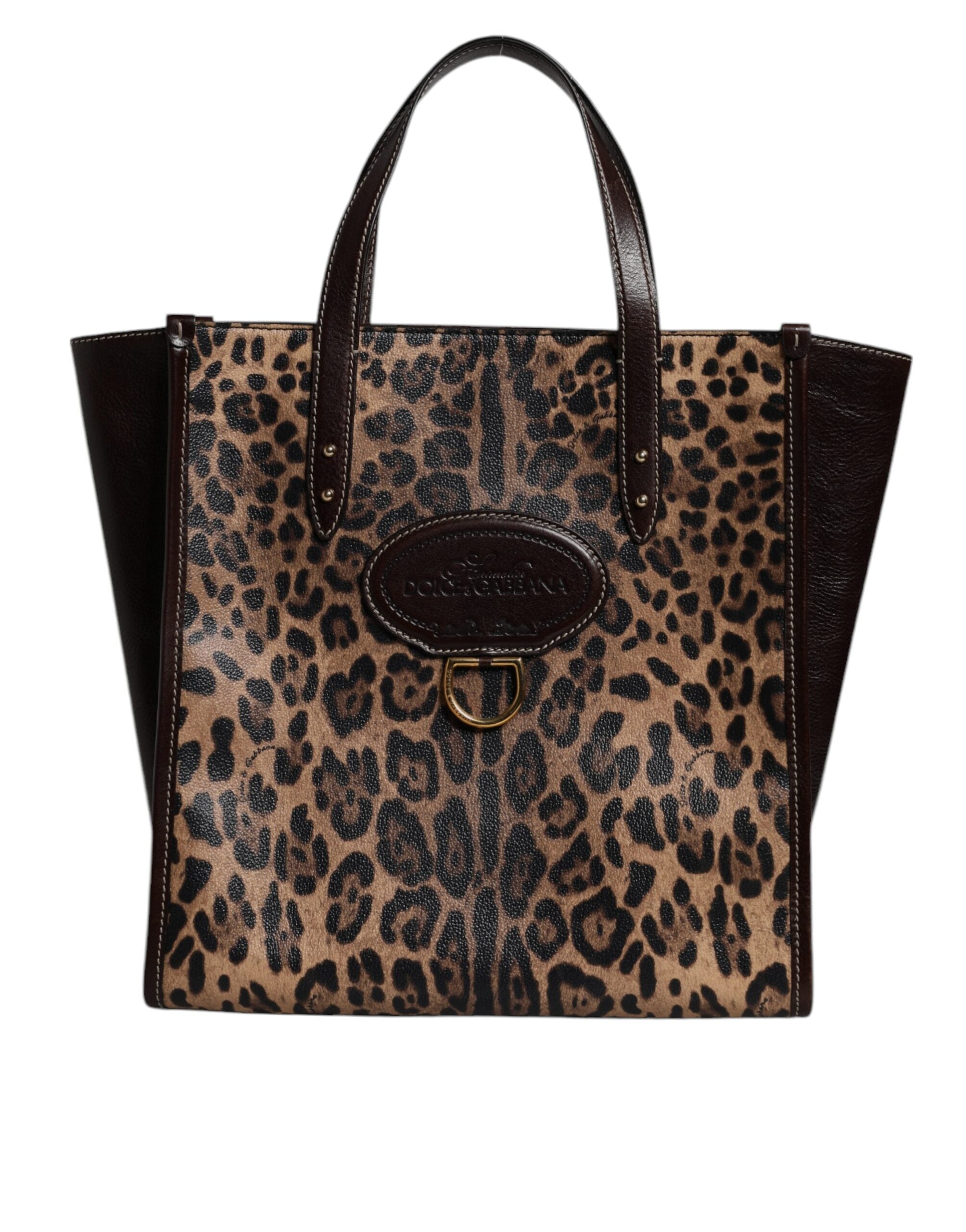 Dolce & Gabbana Brown Leopard Leather Shoulder Strap Tote Bag -   -  Dolce & Gabbana. Dolce & Gabbana Brown Leopard Leather Shoulder Strap Tote Bag -   -  Dolce & Gabbana.