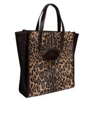Dolce & Gabbana Brown Leopard Leather Shoulder Strap Tote Bag -   -  Dolce & Gabbana.