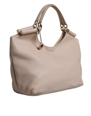 Dolce & Gabbana Light Pink Deer Leather Logo Plaque Tote Top Handle Bag -   -  Dolce & Gabbana.