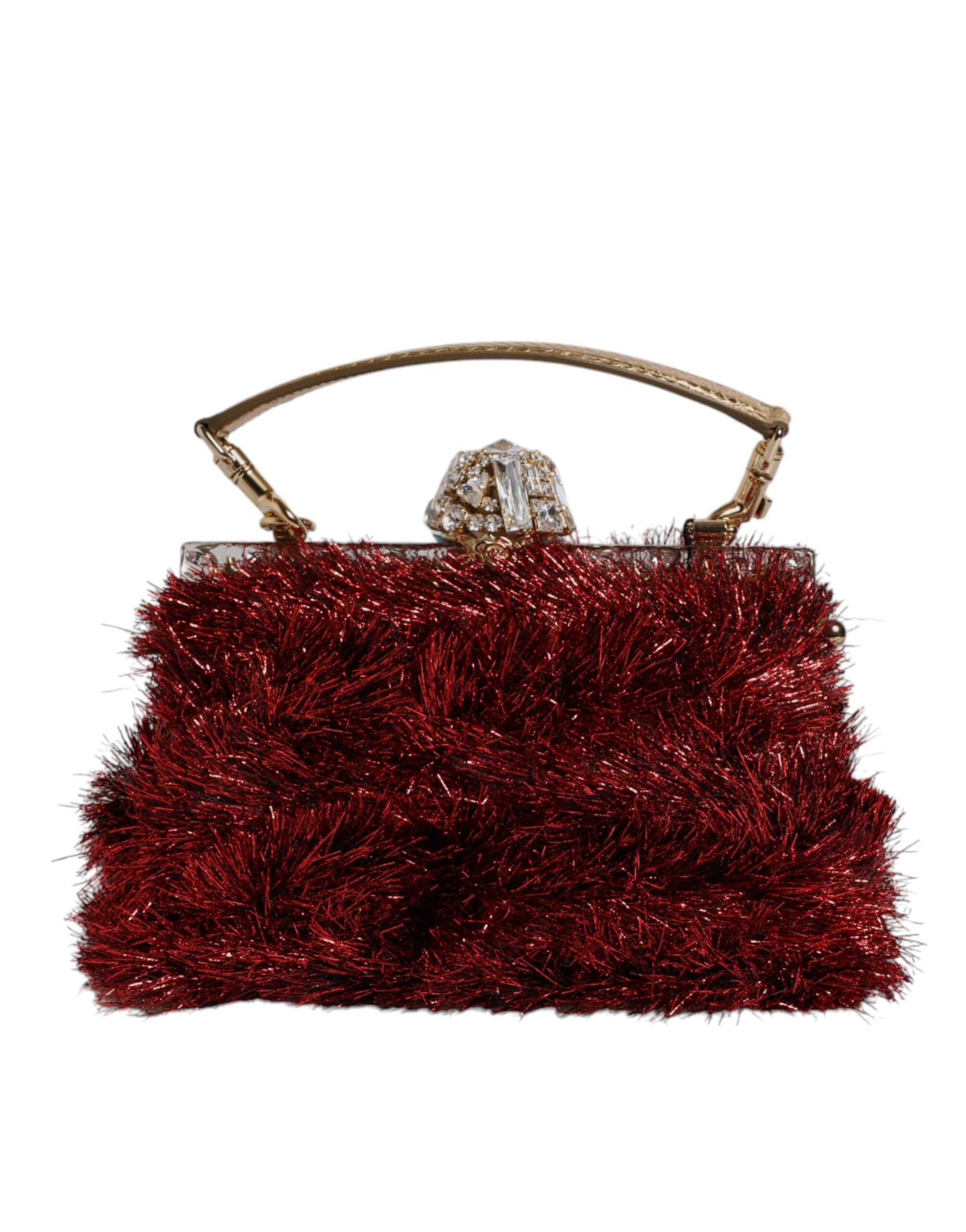 Dolce & Gabbana Red Gold Chain VANDA Tinsel Crystals Evening Clutch Bag -   -  Dolce & Gabbana. Dolce & Gabbana Red Gold Chain VANDA Tinsel Crystals Evening Clutch Bag -   -  Dolce & Gabbana.