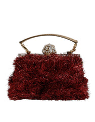 Dolce & Gabbana Red Gold Chain VANDA Tinsel Crystals Evening Clutch Bag -   -  Dolce & Gabbana.