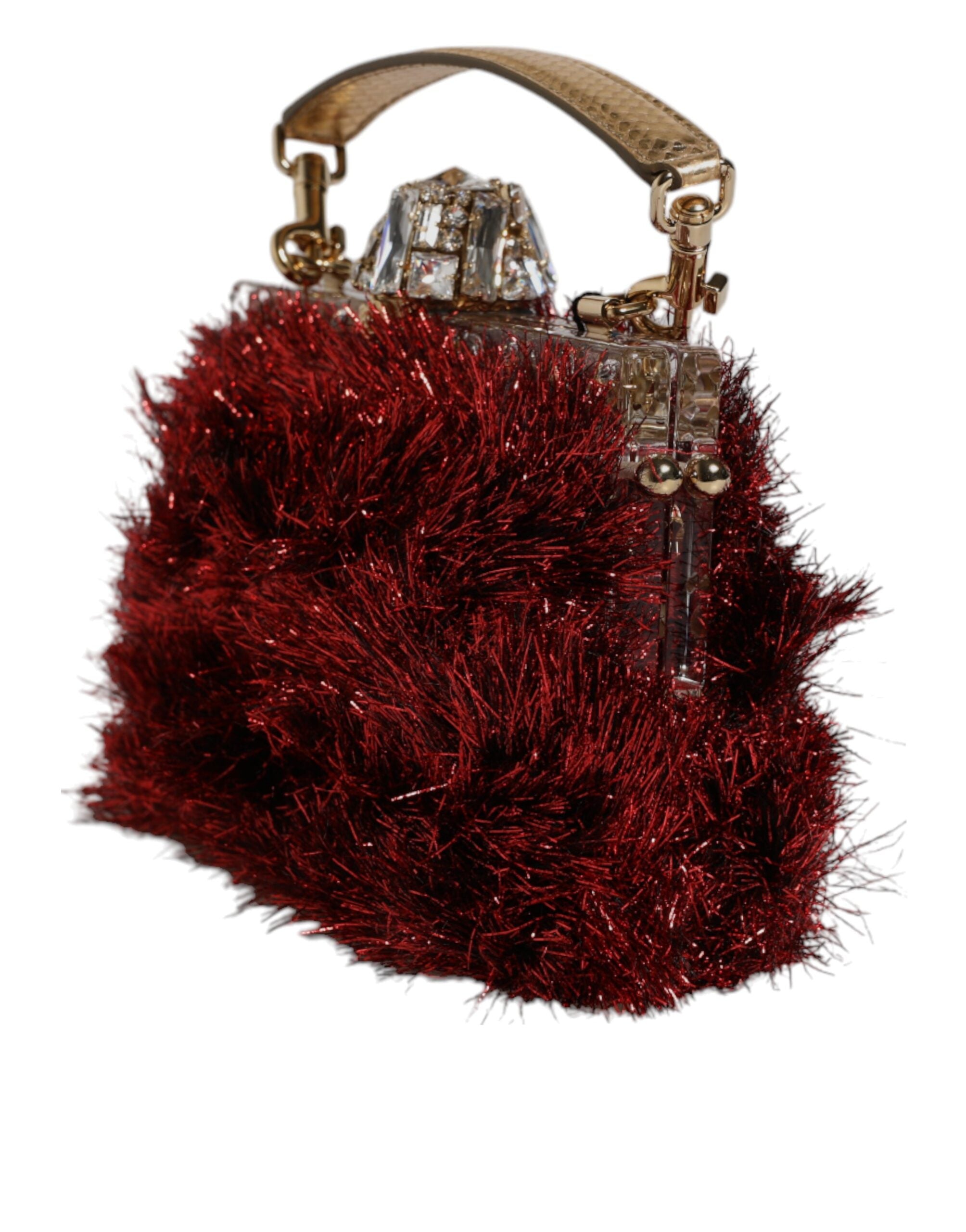 Dolce & Gabbana Red Gold Chain VANDA Tinsel Crystals Evening Clutch Bag -   -  Dolce & Gabbana. Dolce & Gabbana Red Gold Chain VANDA Tinsel Crystals Evening Clutch Bag -   -  Dolce & Gabbana.