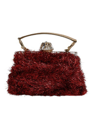 Dolce & Gabbana Red Gold Chain VANDA Tinsel Crystals Evening Clutch Bag -   -  Dolce & Gabbana.