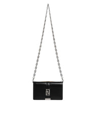 Versace Black Calfskin Leather Chain Strap Shoulder Crossbody Bag -   -  Versace.