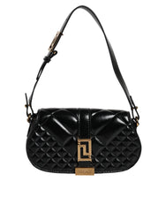 Versace Black Calf Leather Quilted Shoulder Strap Bag -   -  Versace.