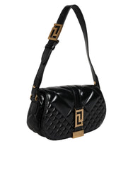 Versace Black Calf Leather Quilted Shoulder Strap Bag -   -  Versace.