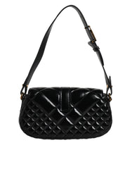 Versace Black Calf Leather Quilted Shoulder Strap Bag -   -  Versace.