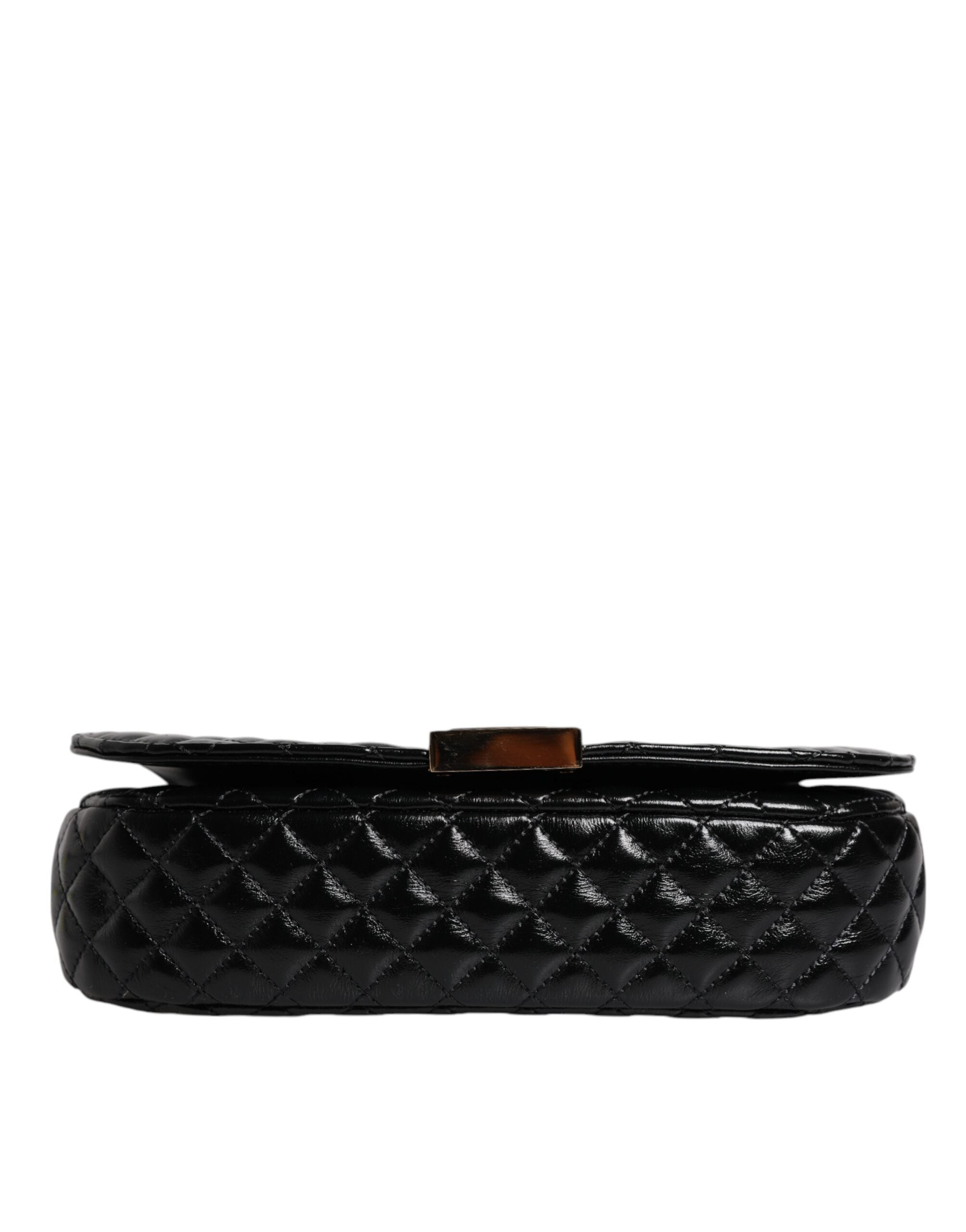 Versace Black Calf Leather Quilted Shoulder Strap Bag -   -  Versace. Versace Black Calf Leather Quilted Shoulder Strap Bag -   -  Versace.