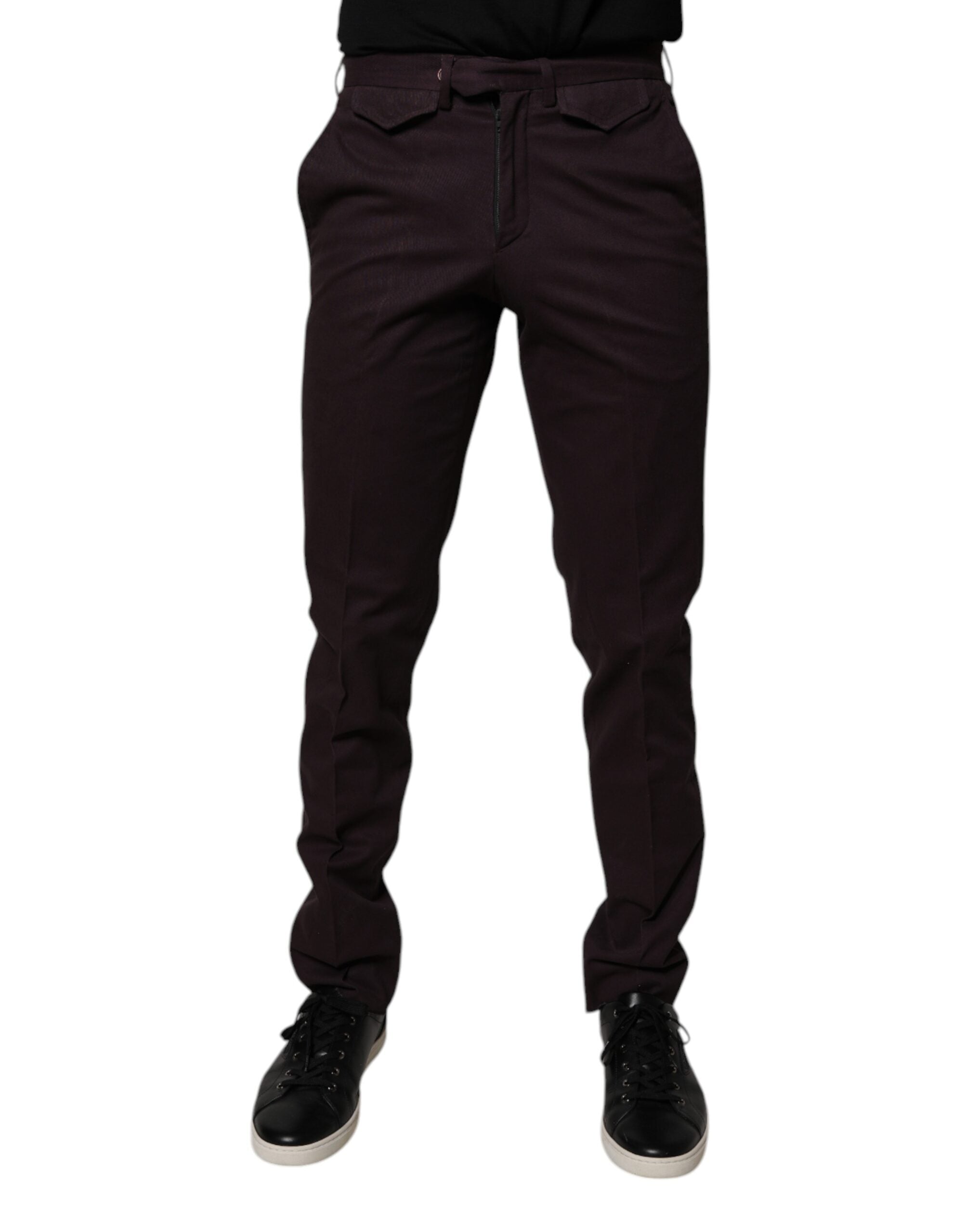 BENCIVENGA Brown Pure Cotton Slim Fit Men Dress Pants -   -  BENCIVENGA.