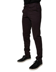 BENCIVENGA Brown Pure Cotton Slim Fit Men Dress Pants -   -  BENCIVENGA.