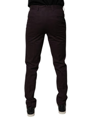 BENCIVENGA Brown Pure Cotton Slim Fit Men Dress Pants -   -  BENCIVENGA.
