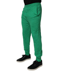 DsquaredΒ² Green Cotton Elastic Waist Men Casual Pants -   -  DsquaredΒ².