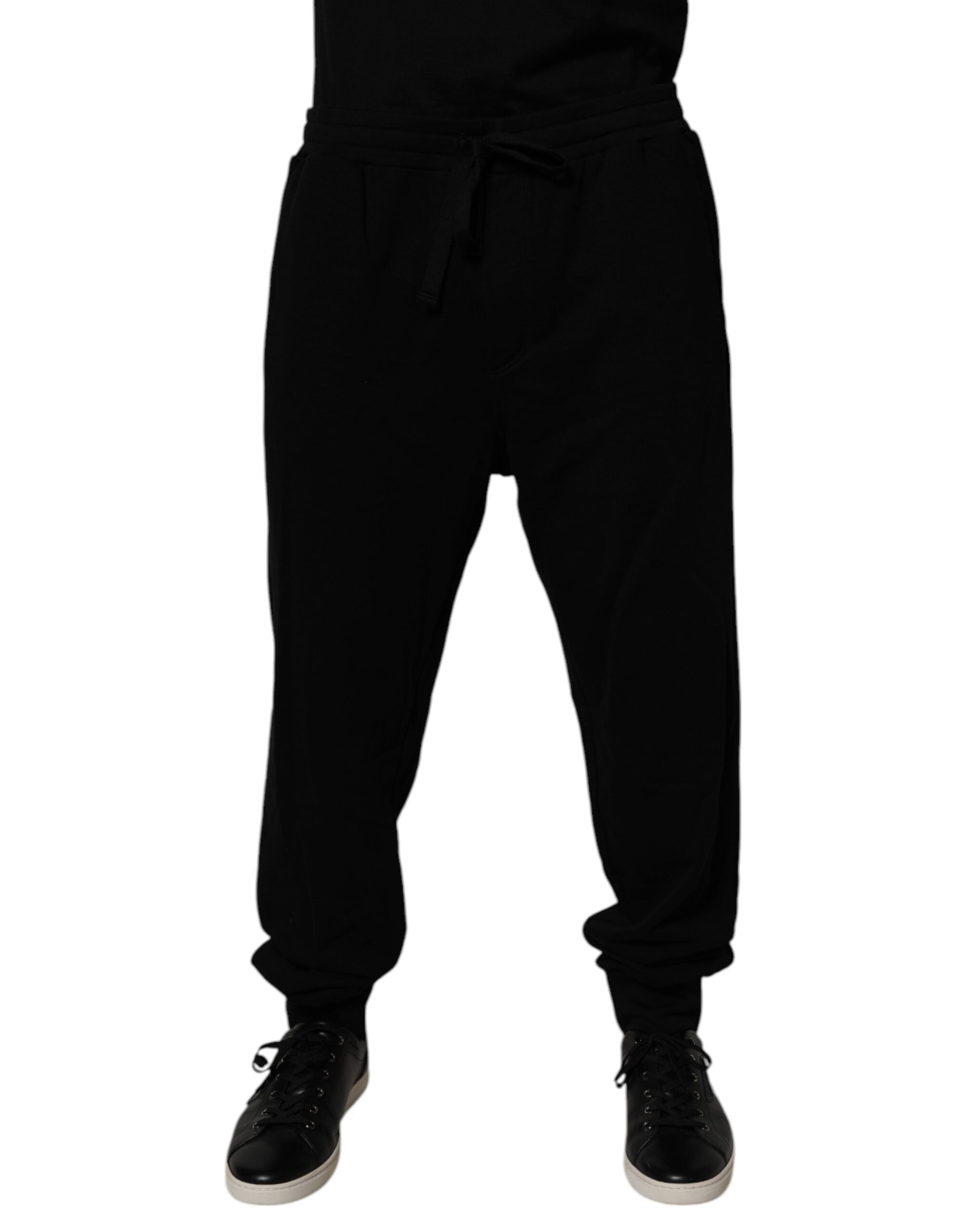 Dolce & Gabbana Black Cotton Crown Logo Jogger Pants -   -  Dolce & Gabbana.