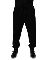 Dolce & Gabbana Black Cotton Crown Logo Jogger Pants -   -  Dolce & Gabbana.