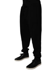 Dolce & Gabbana Black Cotton Crown Logo Jogger Pants -   -  Dolce & Gabbana.